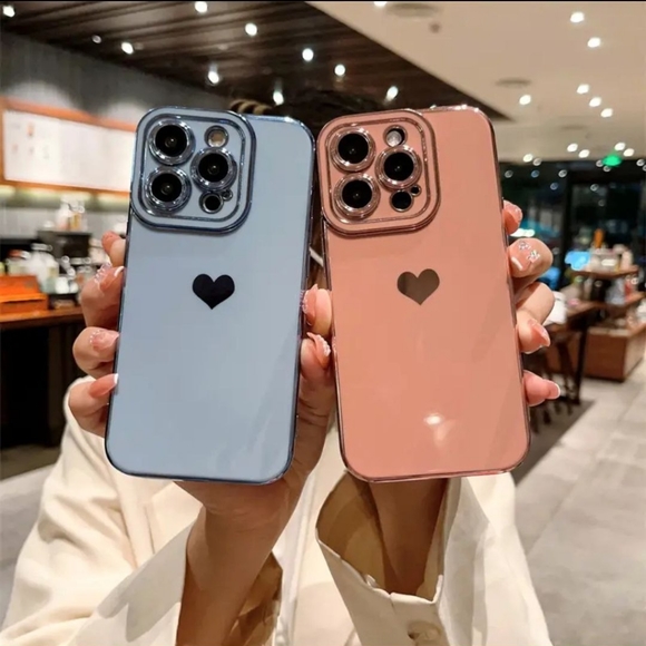 Luxury Heart Print Shockproof Phone Case For iPhone 14 Pro Max - PURPLE-SALE - Picture 7 of 10